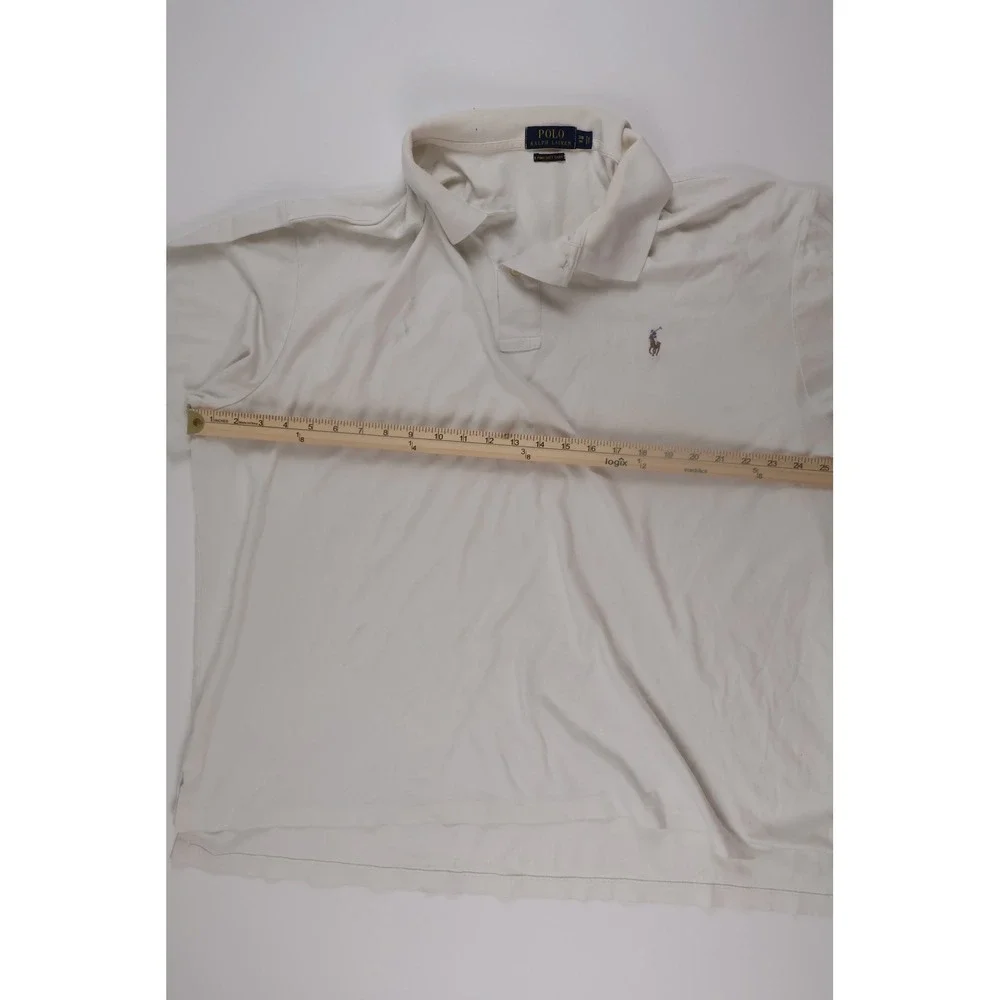 Polo Ralph Lauren Vintage Mens Polo Shirt Pima Soft Touch White 3XB Cotton